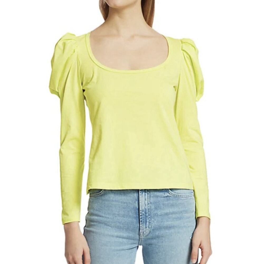 A.L.C. ALC Sewell Scoop Neck Long Sleeve Top in Citron Size S